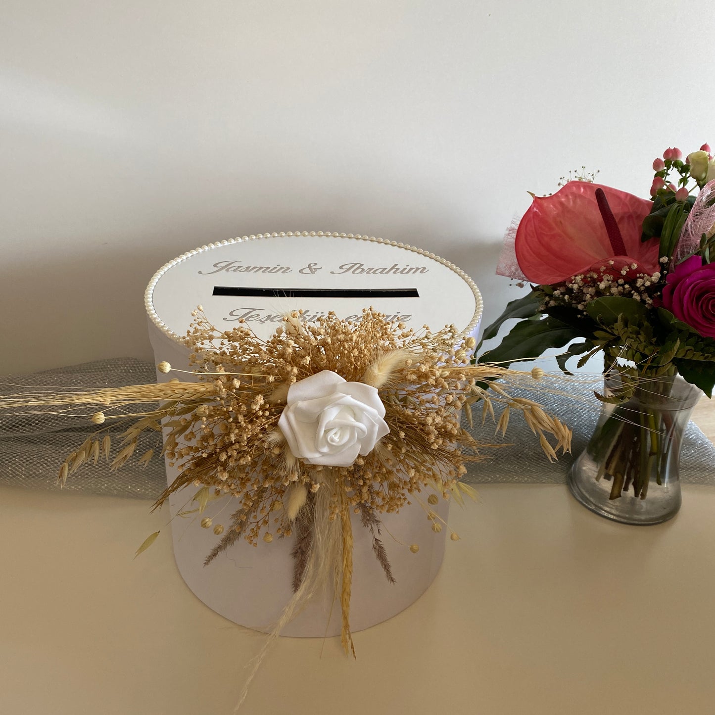 Geldbox Trockenblumen