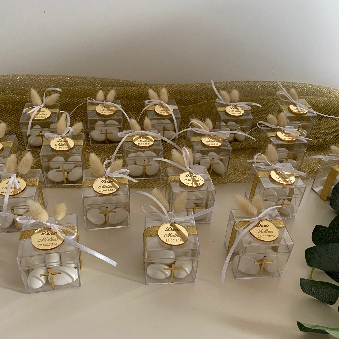 Personalisierte Gastgeschenke Kinder Taufe mit Mandeln
