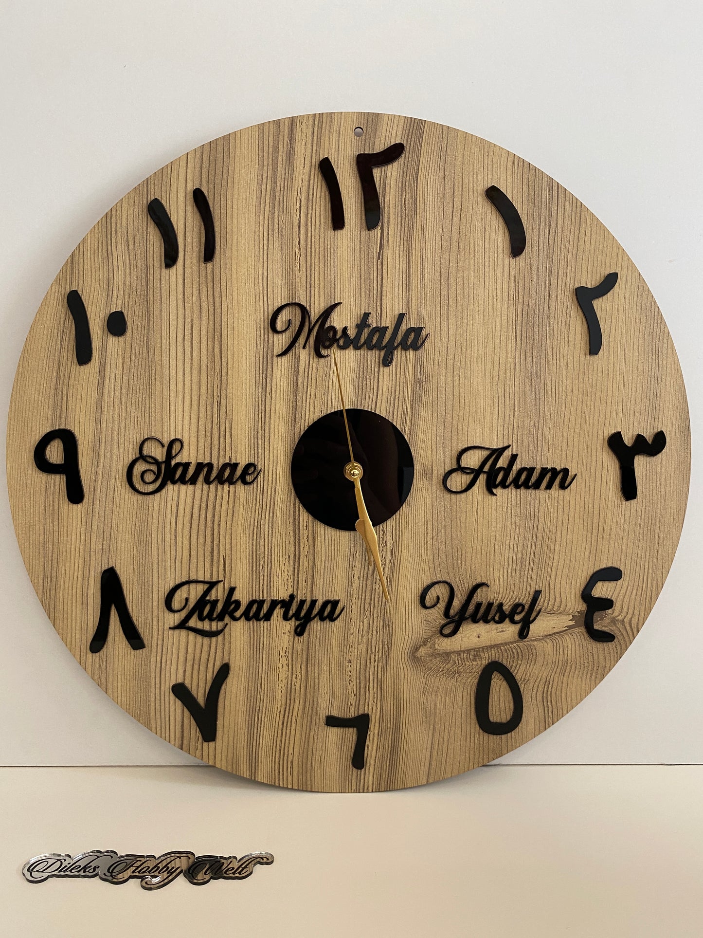 Wanduhr Holz - Arabische Zahlen