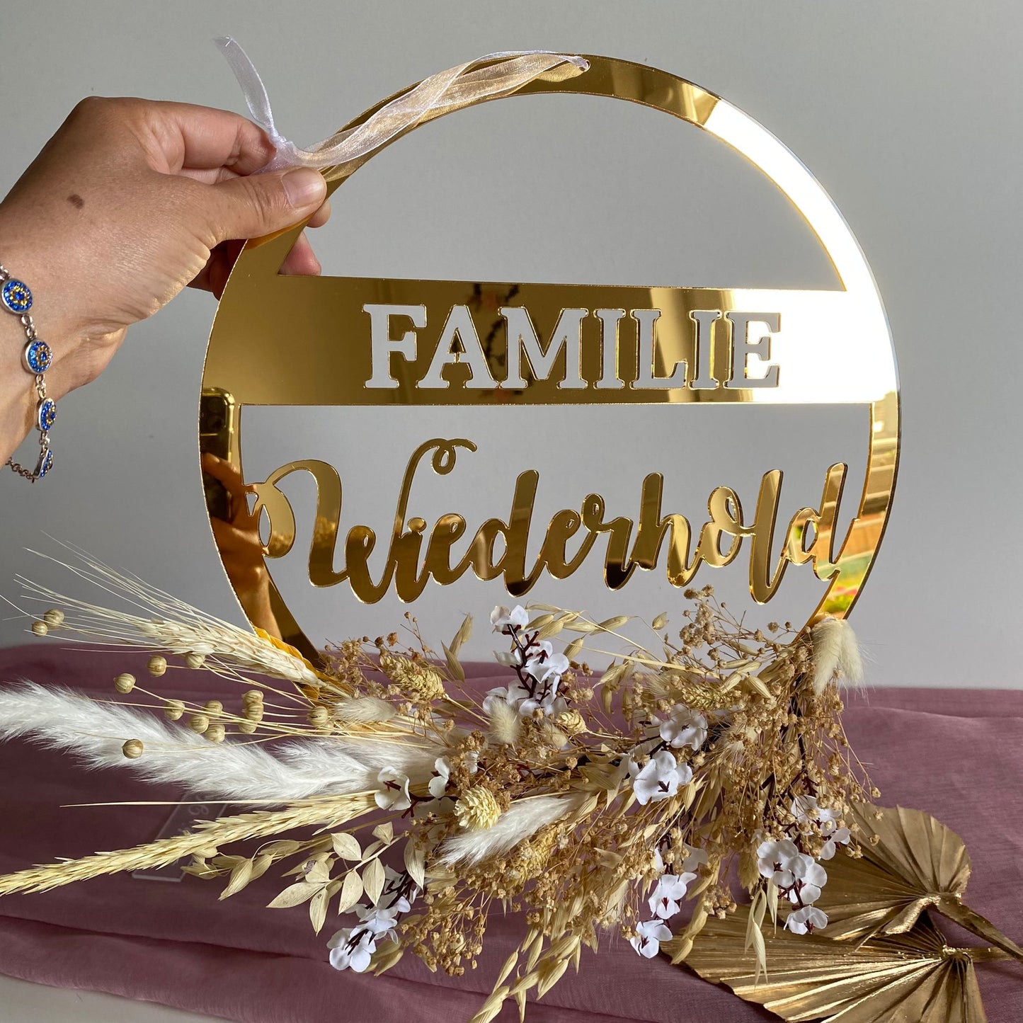 Türdeko Familie Trockenblumen