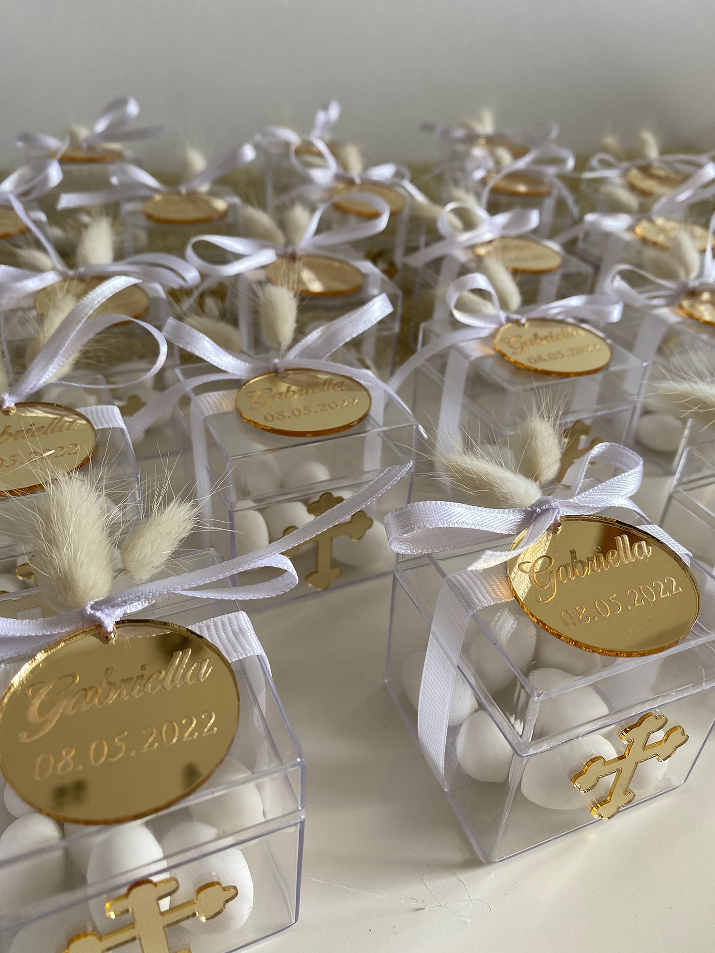 Personalisierte Gastgeschenke Kinder Taufe mit Mandeln
