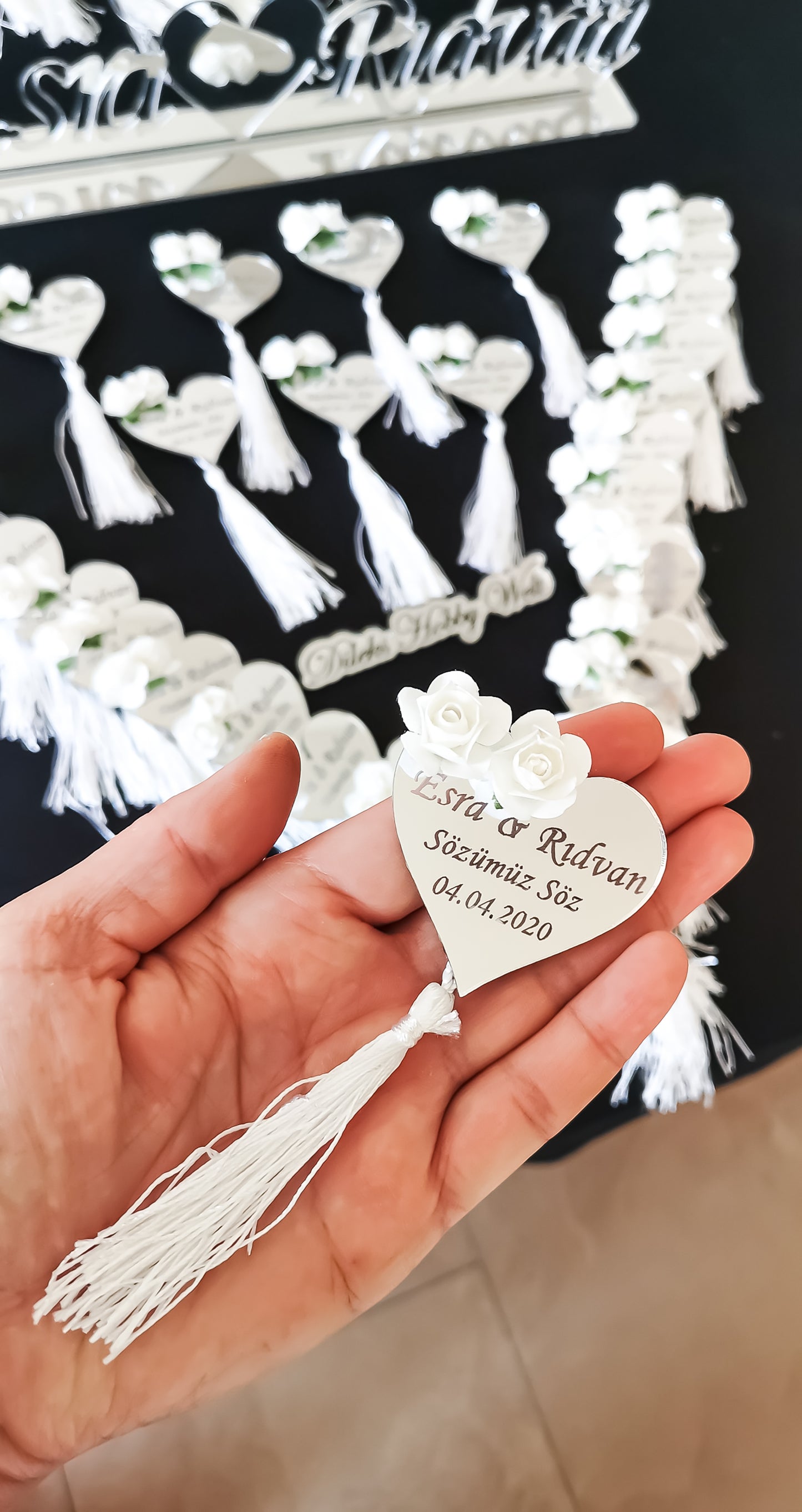 Gastgeschenke Herz mit Tassel - Plexi
