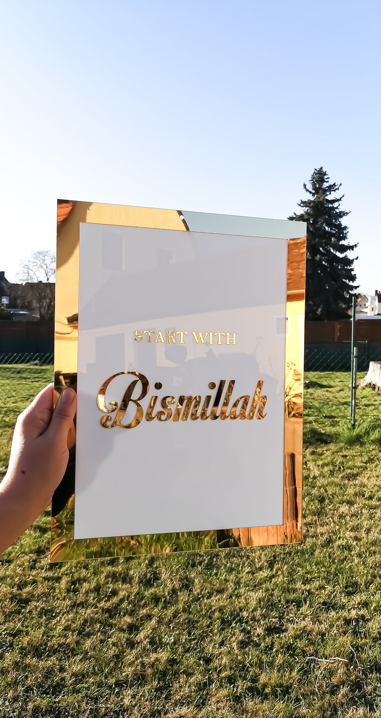 Dua 3'er Set Wand-Deko - Start with Bismillah, Hope with Inshaallah, End with Elhamdüllilah