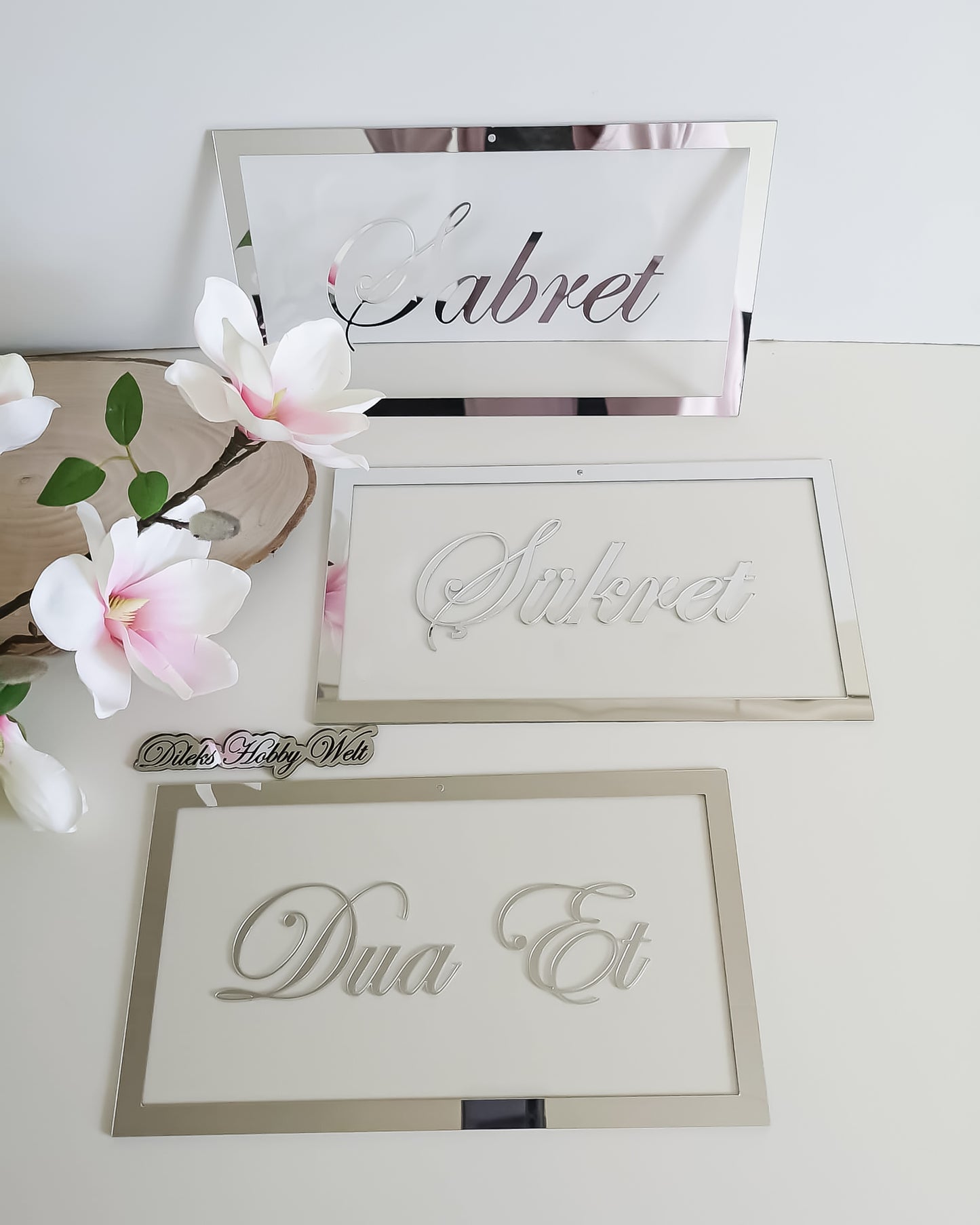 Dua 3'er Set Wand-Deko - Sabret, Sükret, Dua et