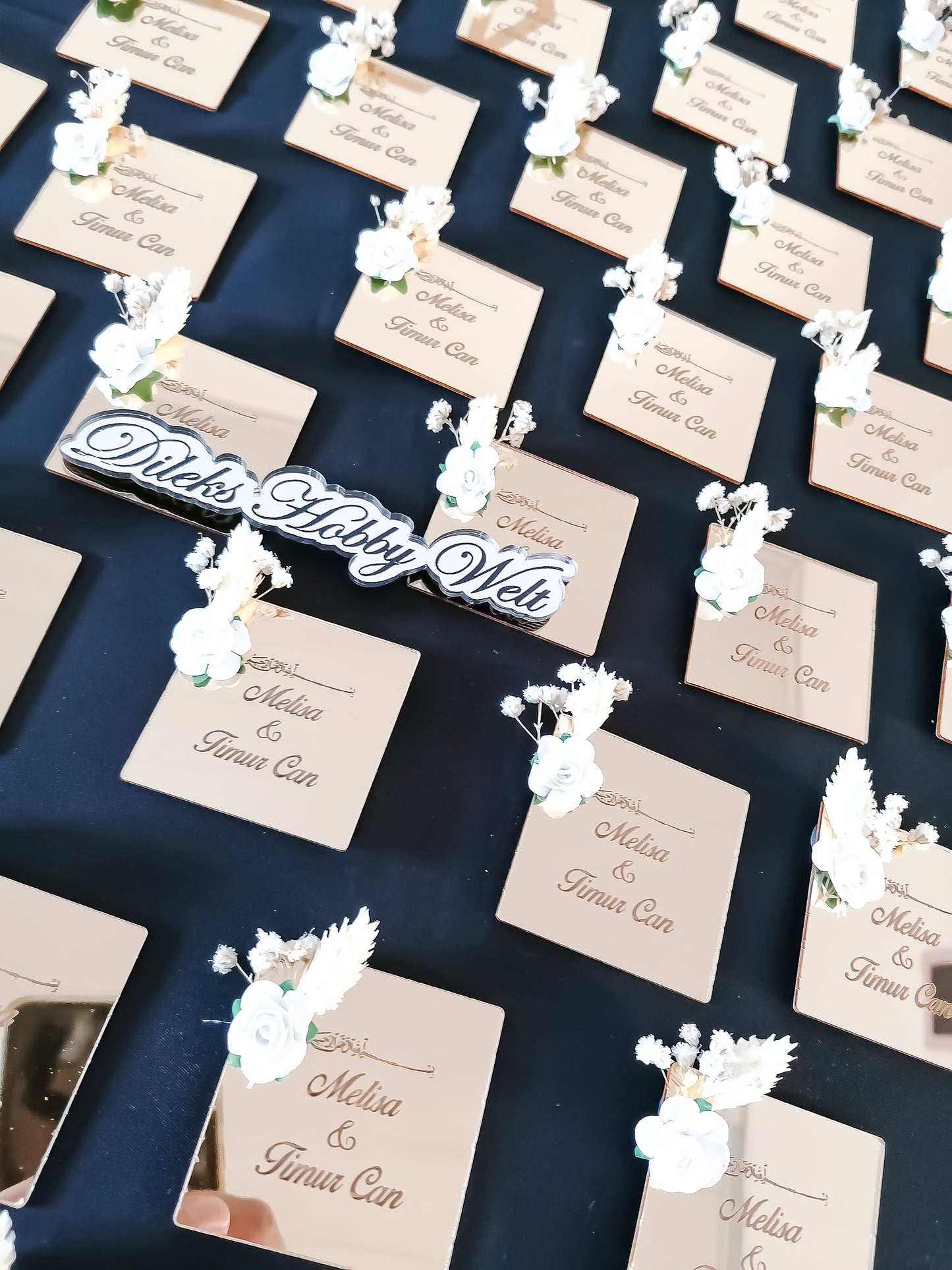 Gastgeschenke Plexi Quadrat mit Blumen