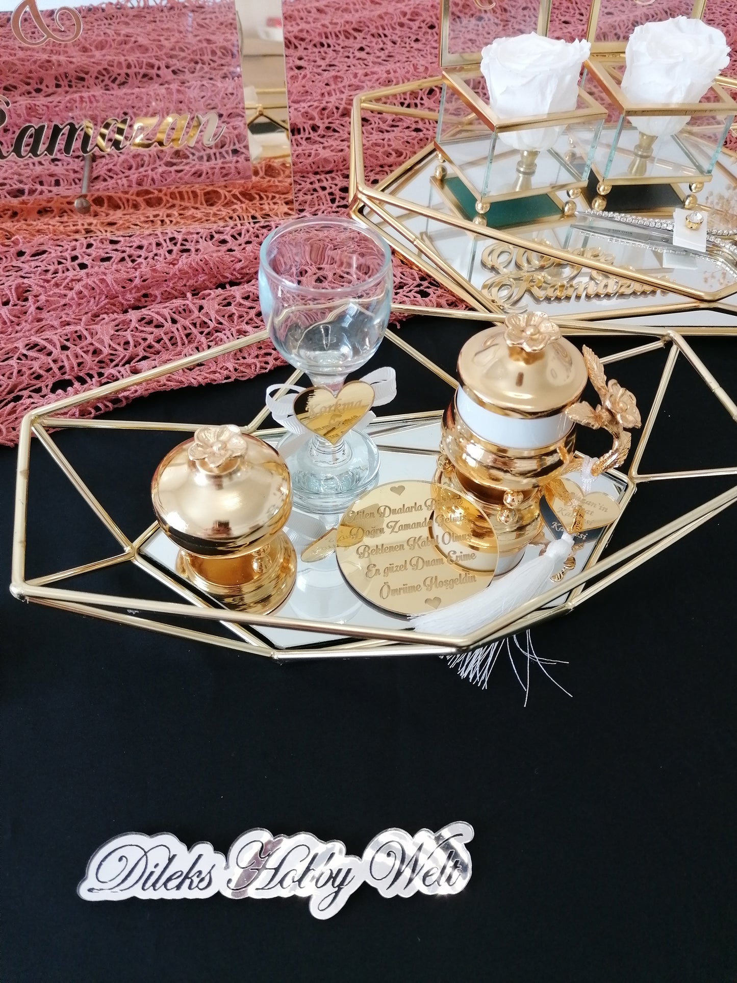 Spiegel Moccatablett Prisma Gold