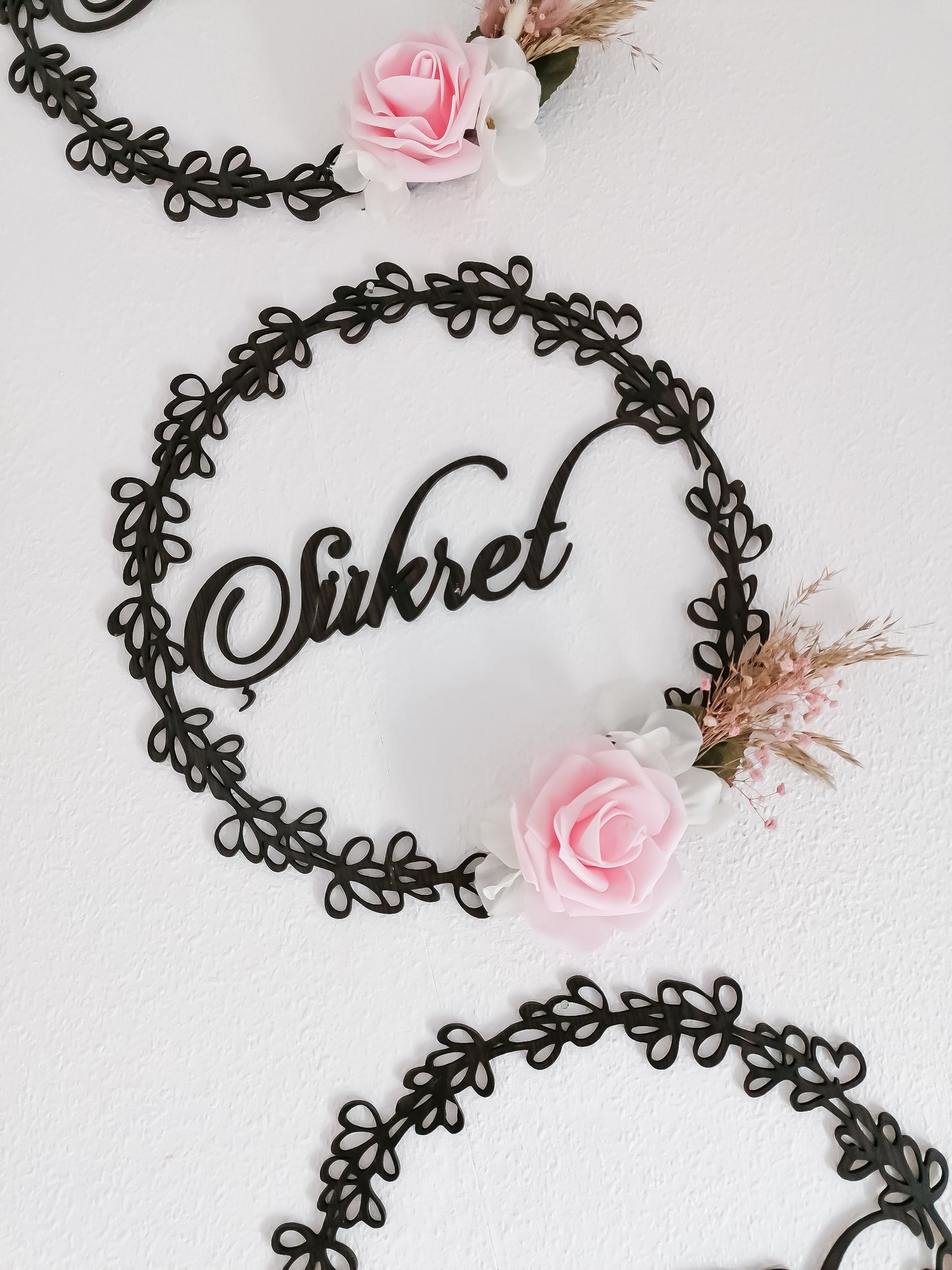 Dua 3'er Set Wand-Deko - Sabret, Şükret, Dua et MDF - Ring