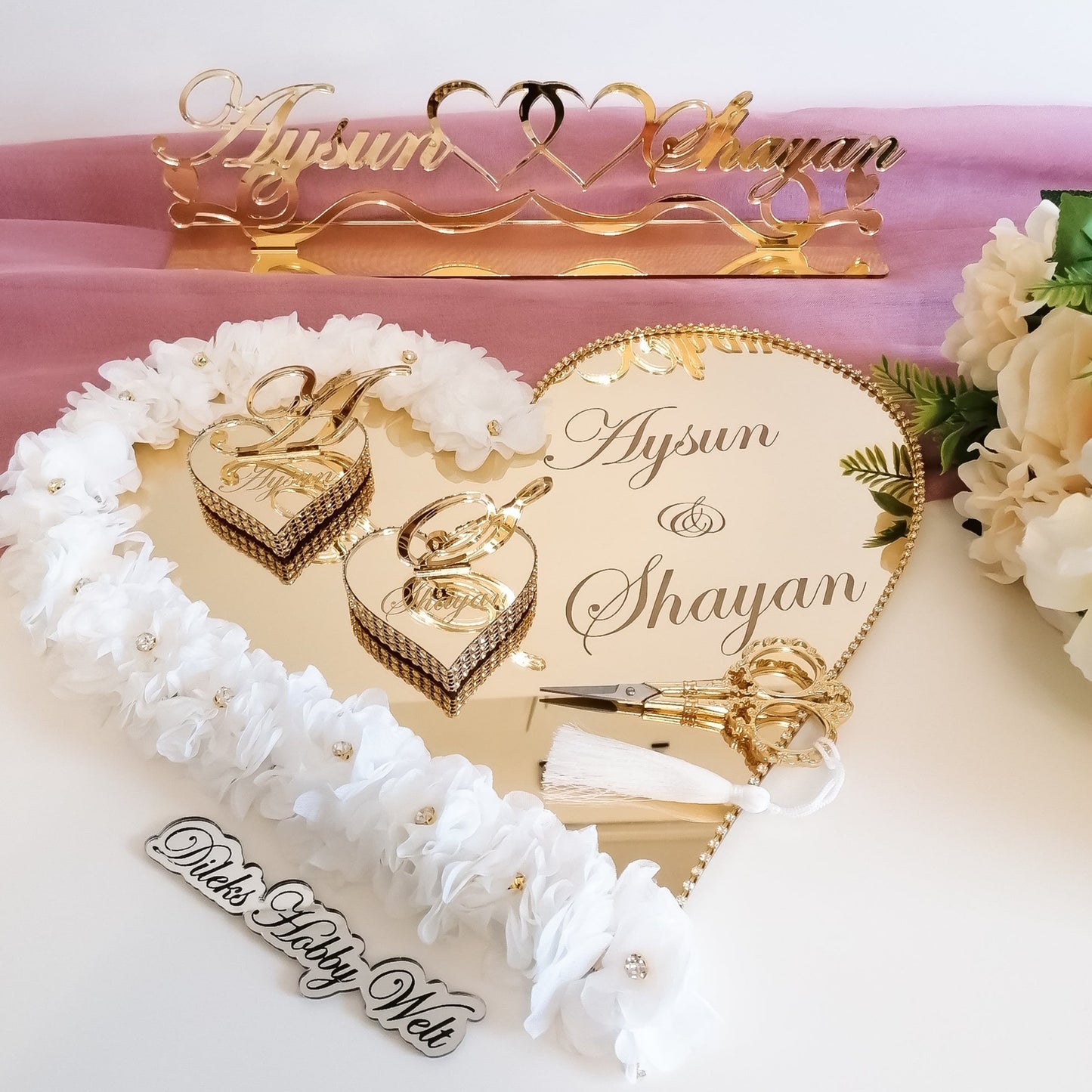 Spiegel Ringtablett Heart Set