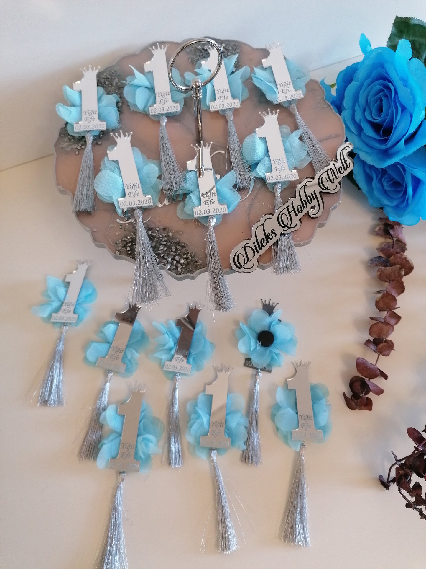 Gastgeschenke Kinder Zahlen mit Krone - Plexi