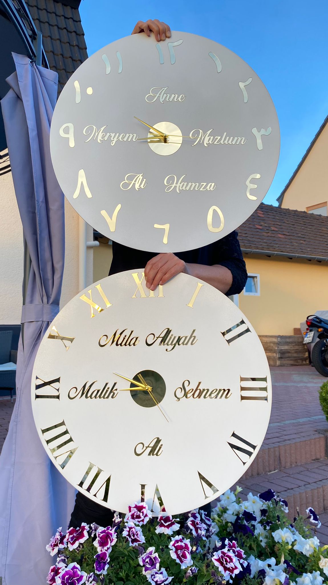 Wanduhr weiß - Arabische Zahlen
