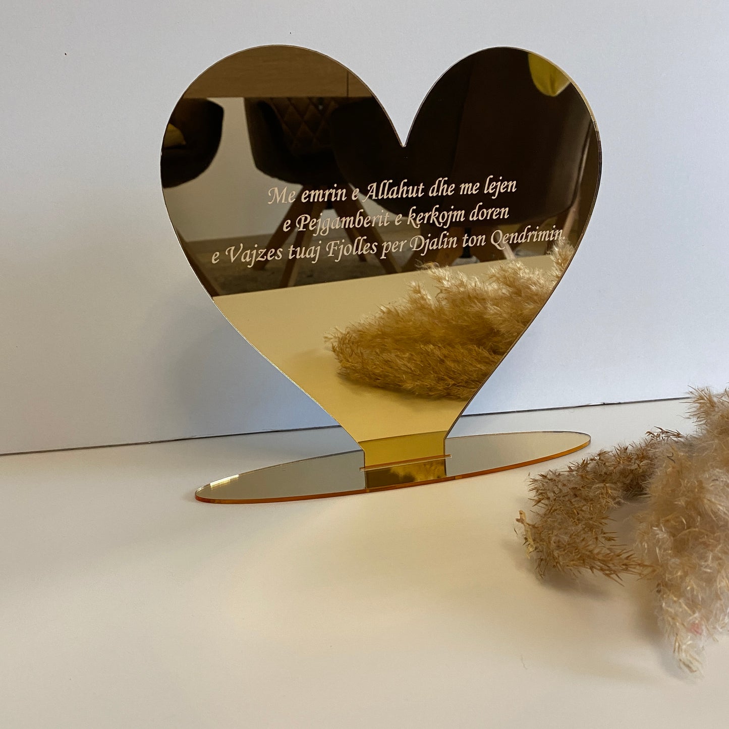 Namensaufsteller Herz mit Gravur