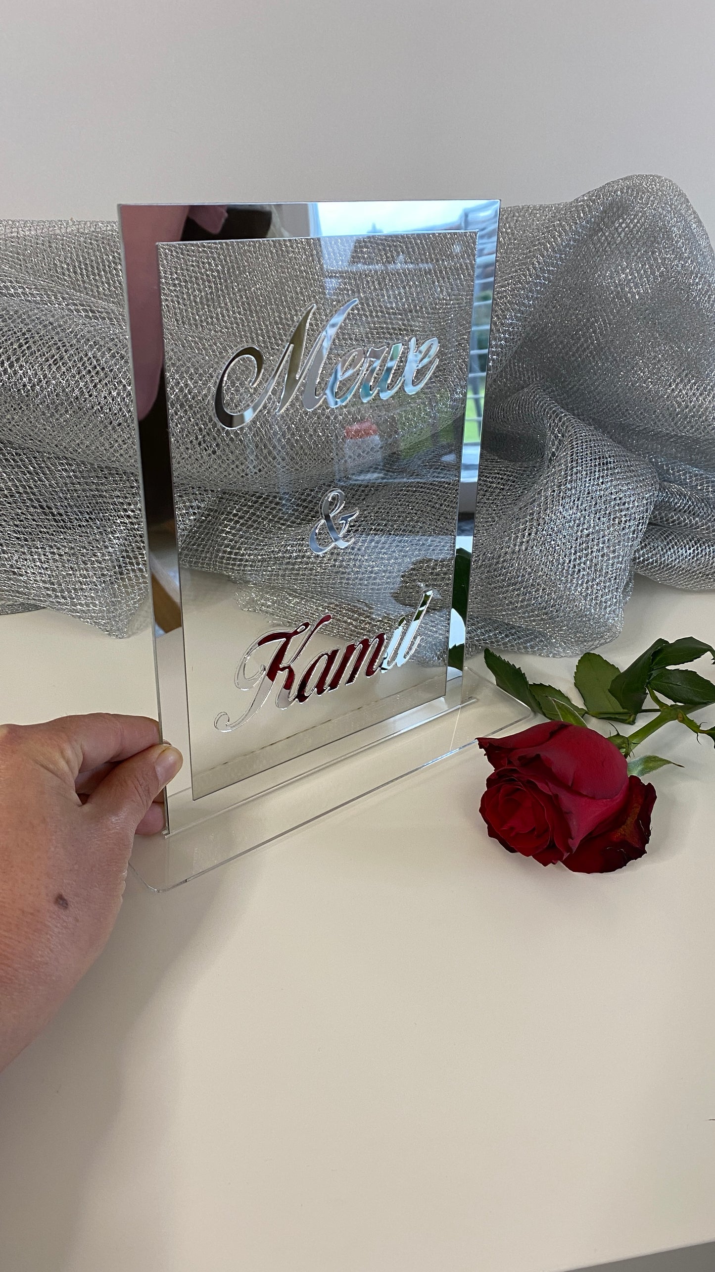 Namensaufsteller Rose