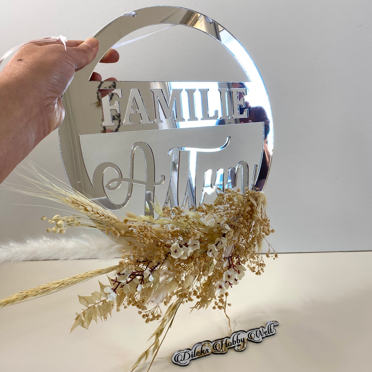 Türdeko Familie Trockenblumen