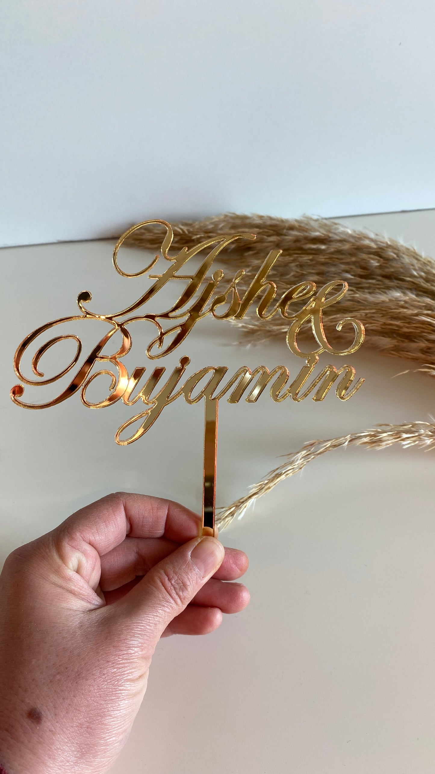 Cake Topper aus Plexiglas - zweizeilig (&)