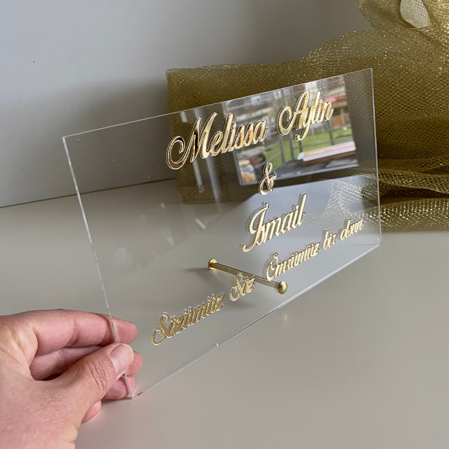 Namensaufsteller Transparent