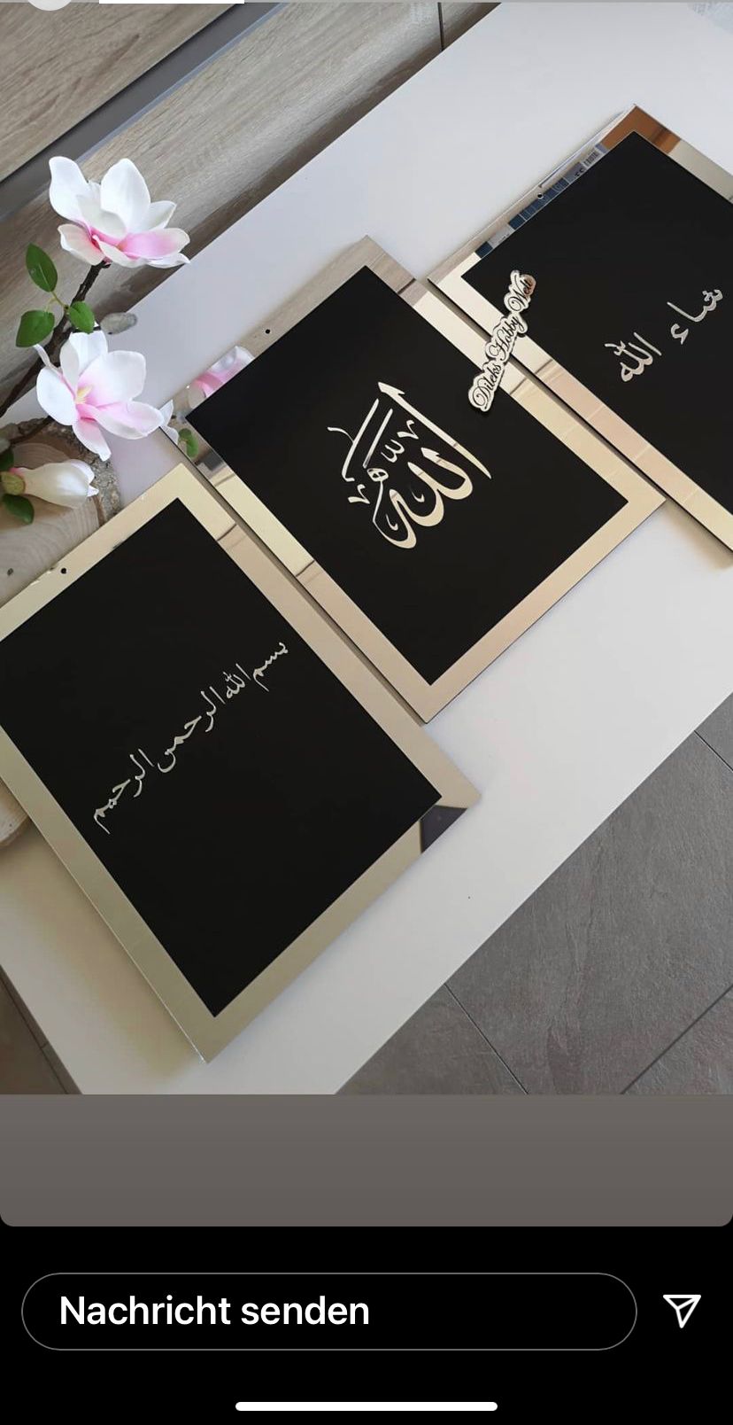 Dua 3'er Set Wand-Deko - Start with Bismillah, Hope with Inshaallah, End with Elhamdüllilah