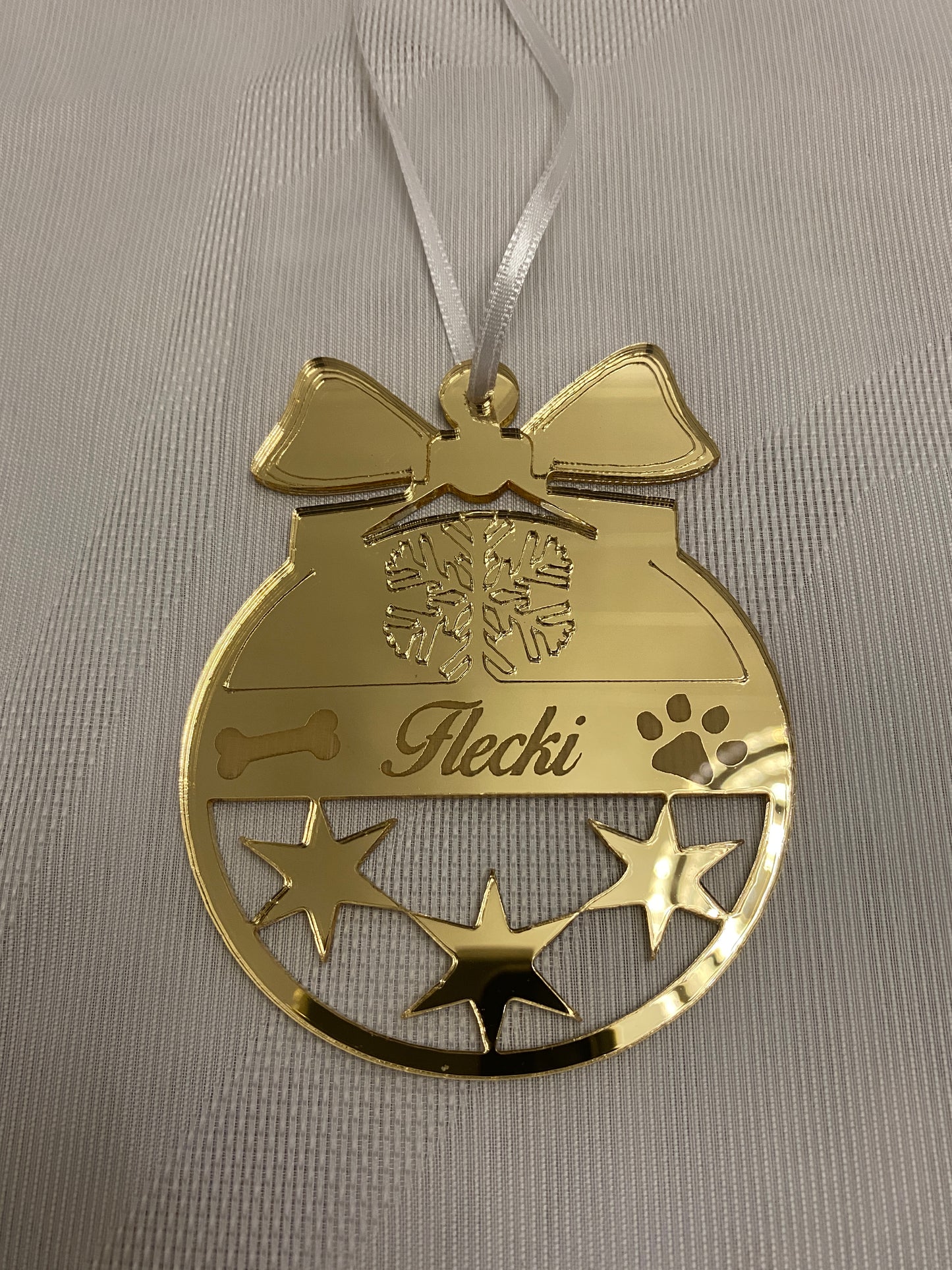 Personalisierte Weihnachtskugeln in Silber