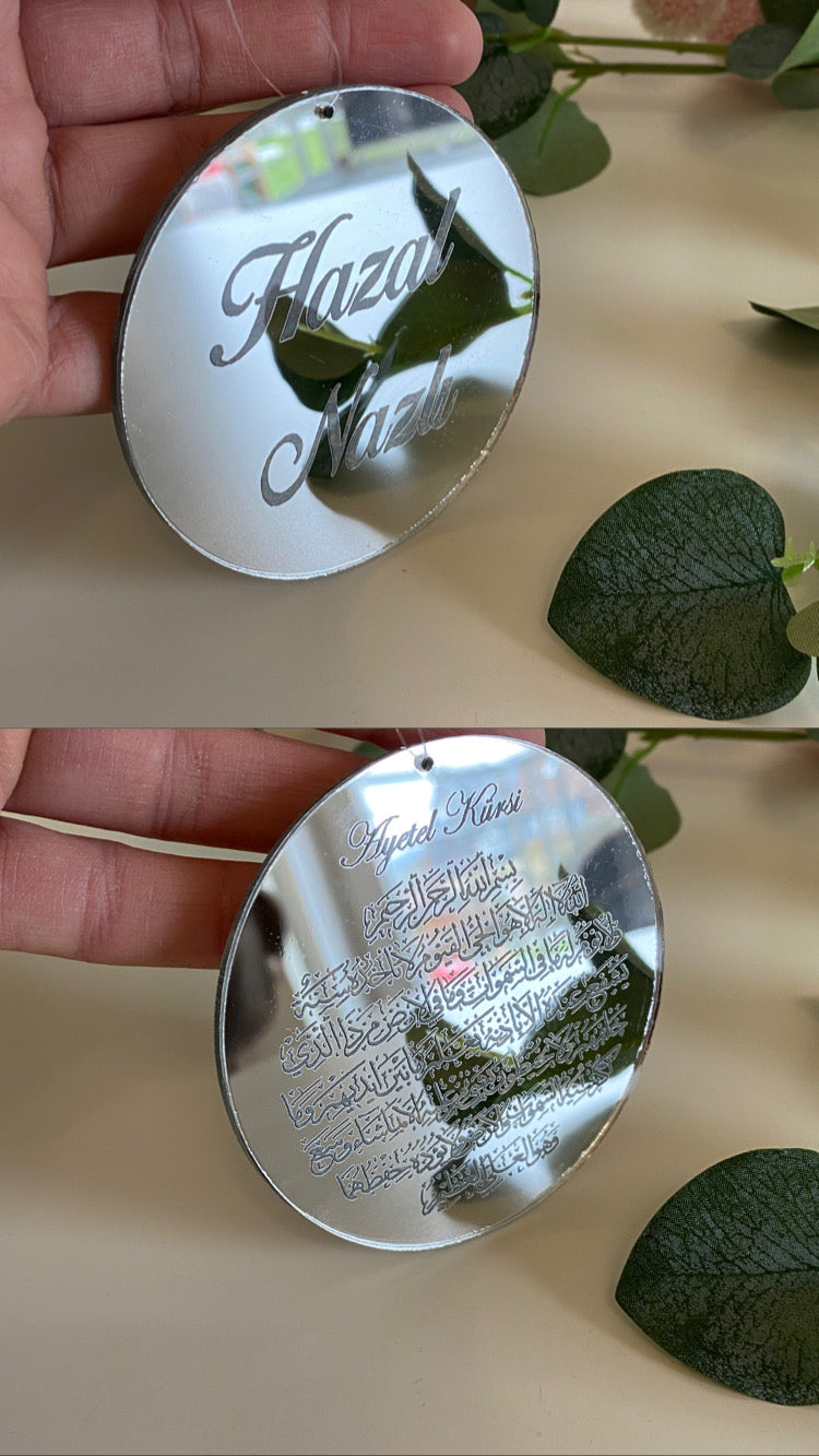 Rückspiegelanhänger Scheibe rund