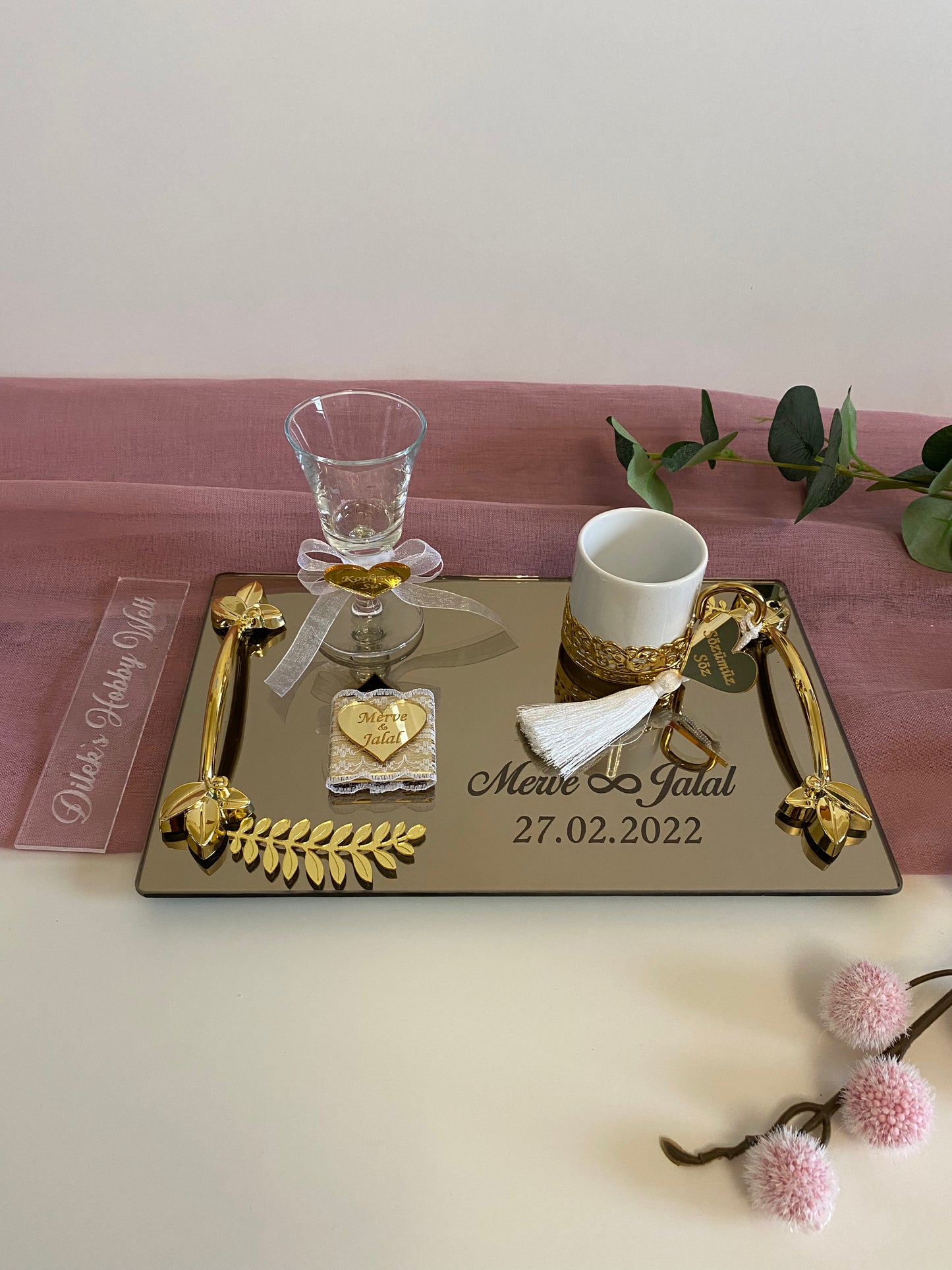 Spiegel Moccatablett Leaf