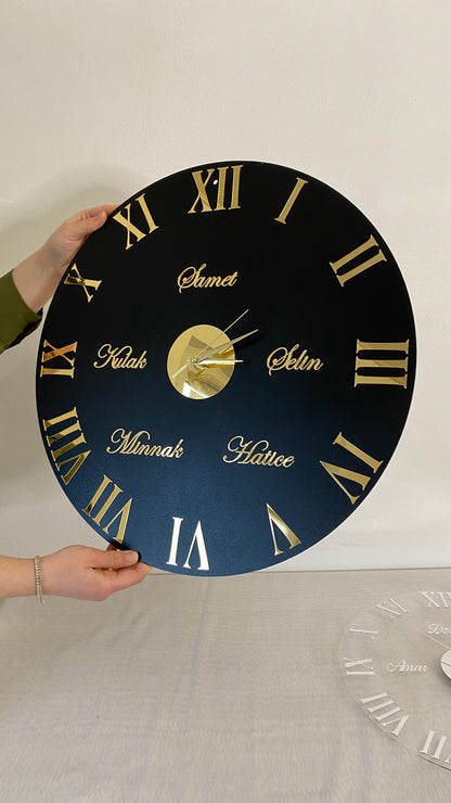 Wanduhr Schwarz - Römische Zahlen