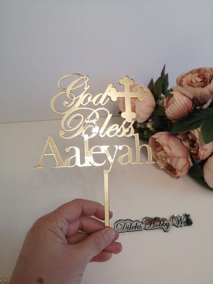 Cake Topper God Bless