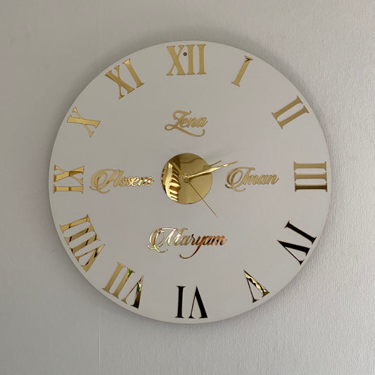 Wanduhr Weiß - Römische Zahlen