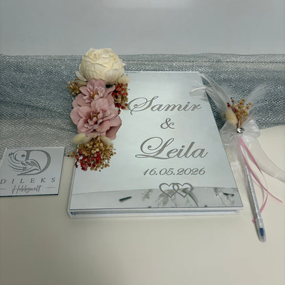 Gästebuch Dried Rose Flowers