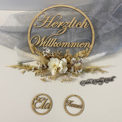 Türdeko Schnörkelringe Holz