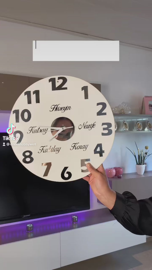 Wanduhr Weiß - mit Zahlen