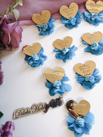 Gastgeschenke Herz mit Rosen - Plexi