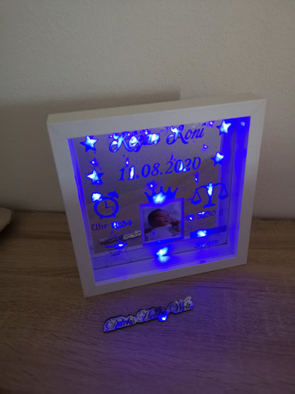 LED Bilderrahmen Geburt Model 2