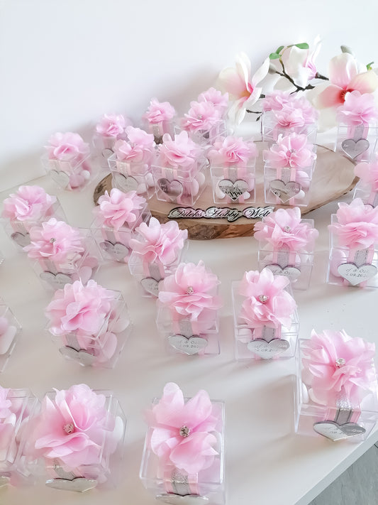 Gastgeschenke Mandelbox mit Blumen - Plexi