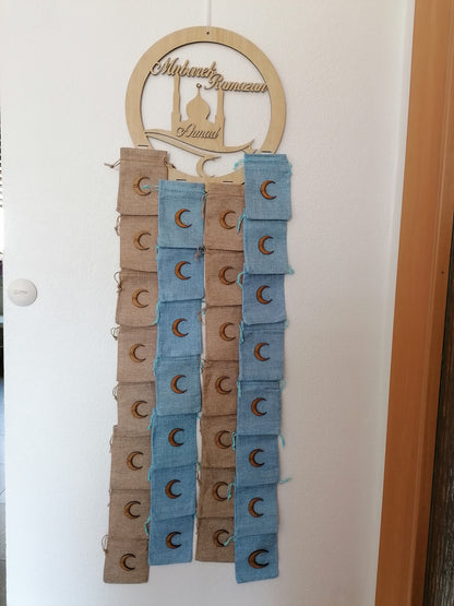 Ramadankalender Model 4 MDF - Braun/Hellblau