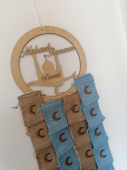 Ramadankalender Model 4 MDF - Braun/Hellblau