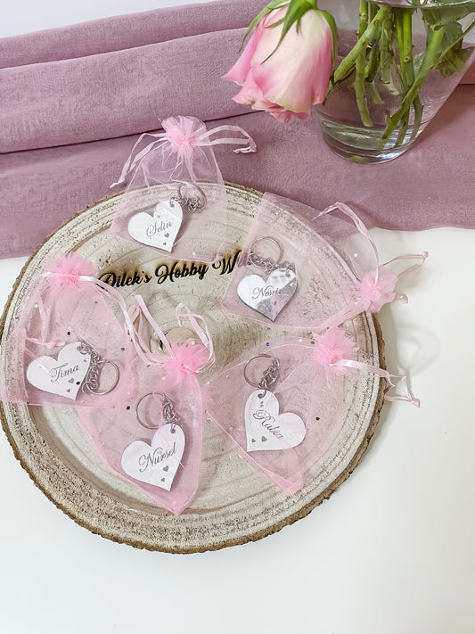 Schlüsselanhänger Herz Silber