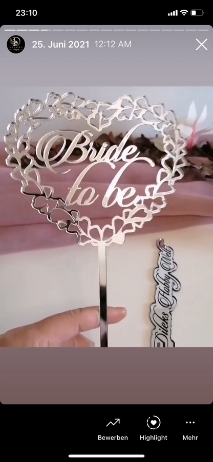 Cake Topper aus Plexiglas - Herz