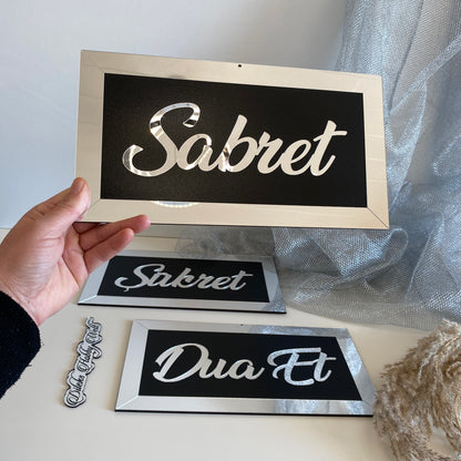 Dua 3'er Set Wand-Deko - Sabret, Sükret, Dua et