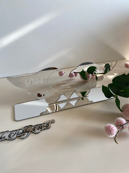 Namensaufsteller Mama Engel mit Blumen